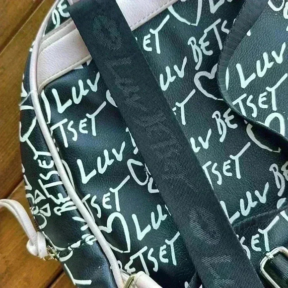 Betsy Johnson Pink and Black Back Pack - Picture 3 of 5